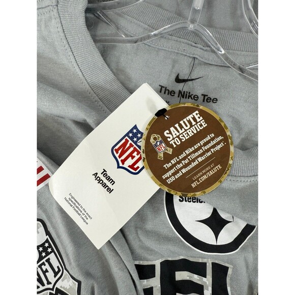 NIKE PITTSBURGH STEELERS GREY SALUTE TO SERVICE LONG SLEEVE T SHIRT MEDIUM NWT - Picture 5 of 5